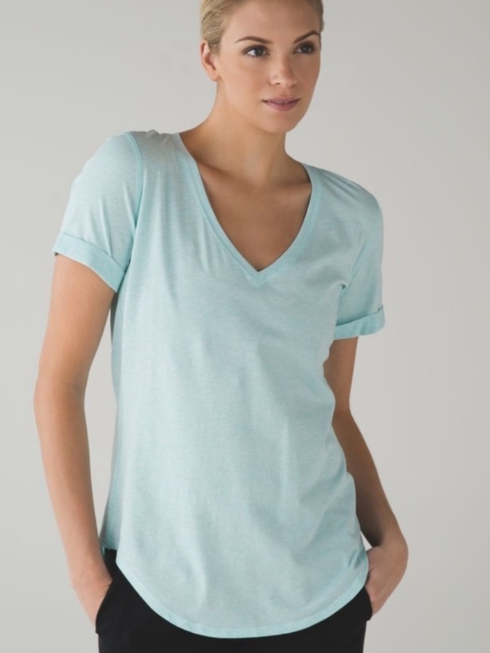 GUC Lululemon Love Tee Sea Glass Light Blue Size 6